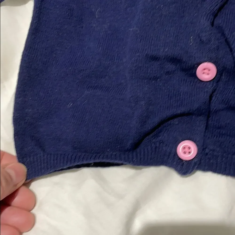 Gymboree 18-24 blue sweater pink heart euc